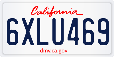 CA license plate 6XLU469
