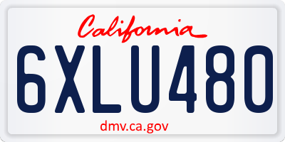 CA license plate 6XLU480