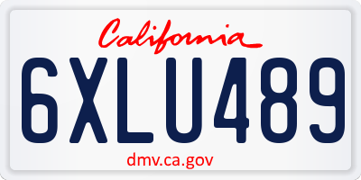 CA license plate 6XLU489