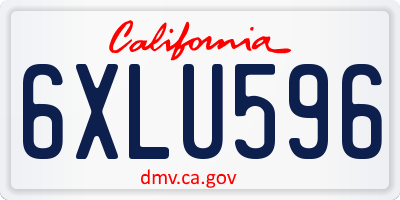CA license plate 6XLU596