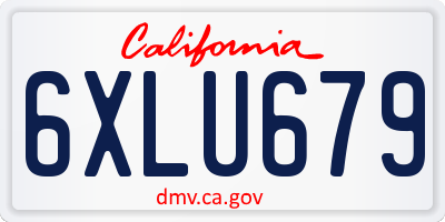 CA license plate 6XLU679