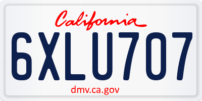 CA license plate 6XLU707