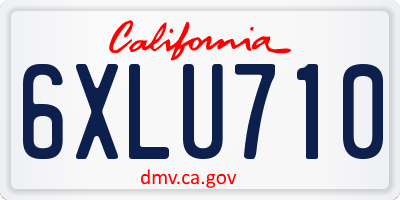 CA license plate 6XLU710