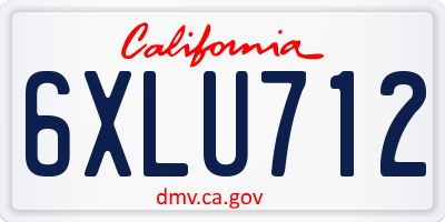 CA license plate 6XLU712