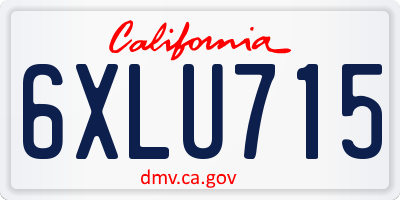 CA license plate 6XLU715