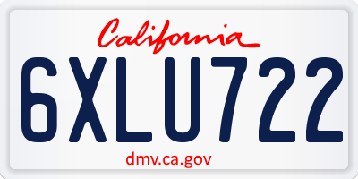 CA license plate 6XLU722