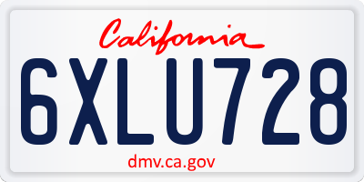 CA license plate 6XLU728