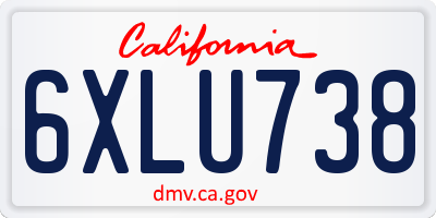 CA license plate 6XLU738