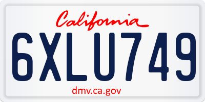 CA license plate 6XLU749
