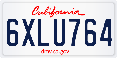 CA license plate 6XLU764