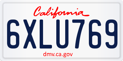 CA license plate 6XLU769