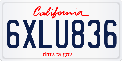 CA license plate 6XLU836