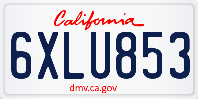 CA license plate 6XLU853