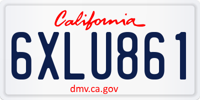 CA license plate 6XLU861