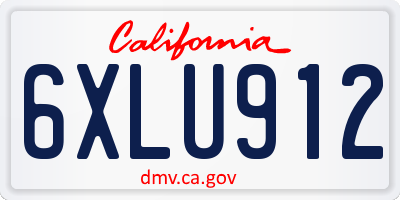 CA license plate 6XLU912