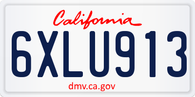 CA license plate 6XLU913