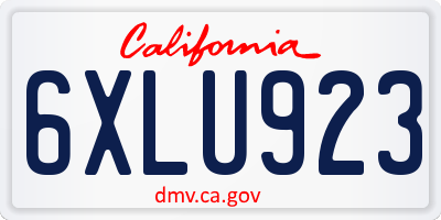 CA license plate 6XLU923