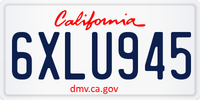 CA license plate 6XLU945