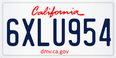 CA license plate 6XLU954
