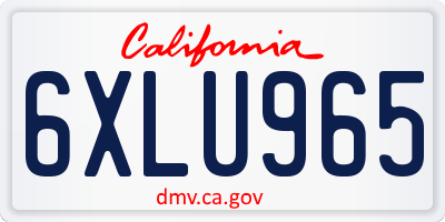 CA license plate 6XLU965