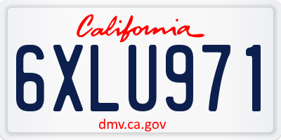 CA license plate 6XLU971
