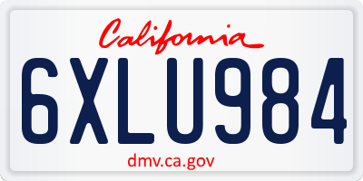 CA license plate 6XLU984