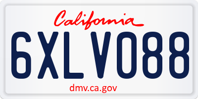 CA license plate 6XLV088