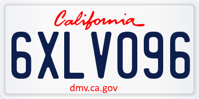 CA license plate 6XLV096
