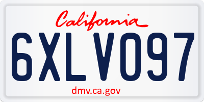 CA license plate 6XLV097