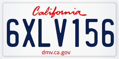CA license plate 6XLV156
