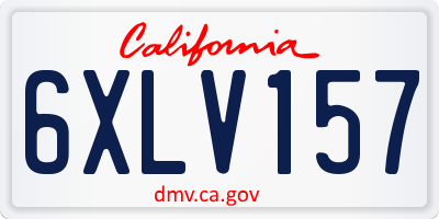 CA license plate 6XLV157