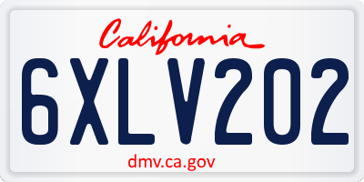 CA license plate 6XLV202