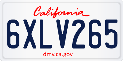 CA license plate 6XLV265