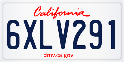 CA license plate 6XLV291
