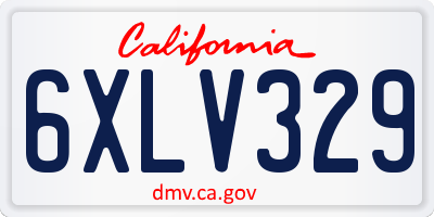CA license plate 6XLV329