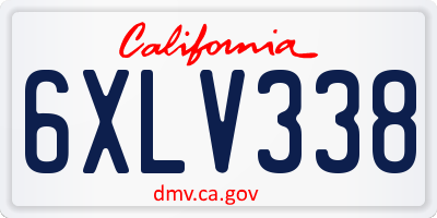 CA license plate 6XLV338