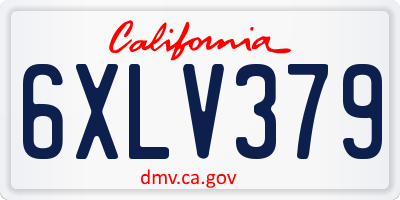 CA license plate 6XLV379
