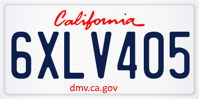 CA license plate 6XLV405