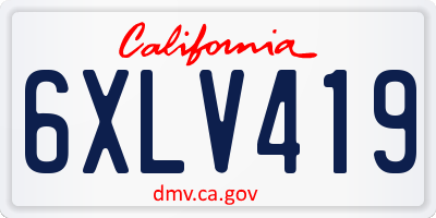 CA license plate 6XLV419