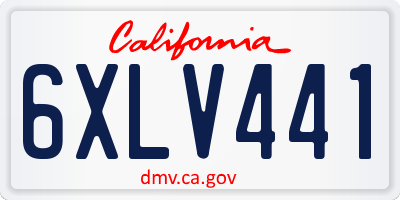 CA license plate 6XLV441