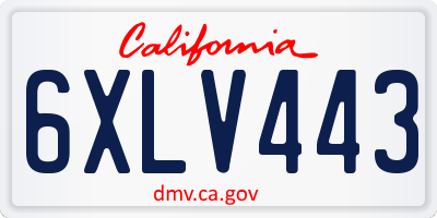 CA license plate 6XLV443