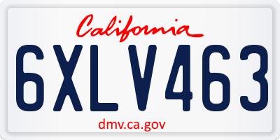 CA license plate 6XLV463