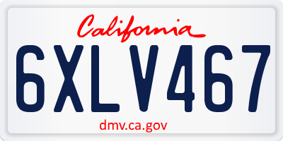 CA license plate 6XLV467