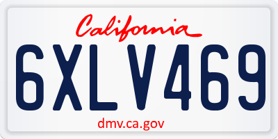 CA license plate 6XLV469
