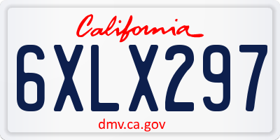 CA license plate 6XLX297
