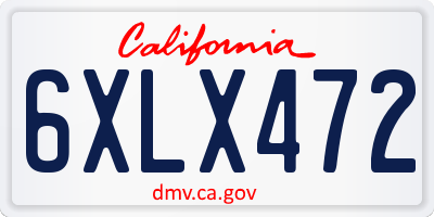 CA license plate 6XLX472