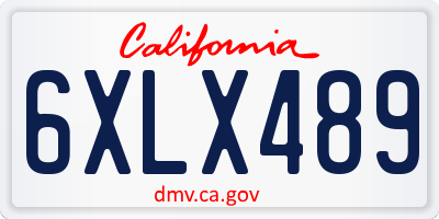 CA license plate 6XLX489