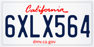 CA license plate 6XLX564
