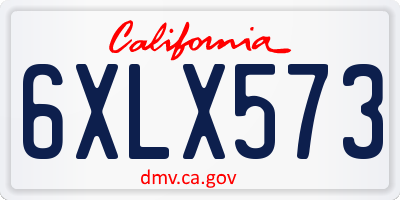 CA license plate 6XLX573