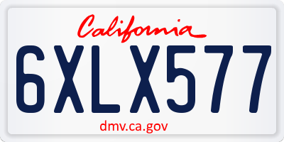 CA license plate 6XLX577